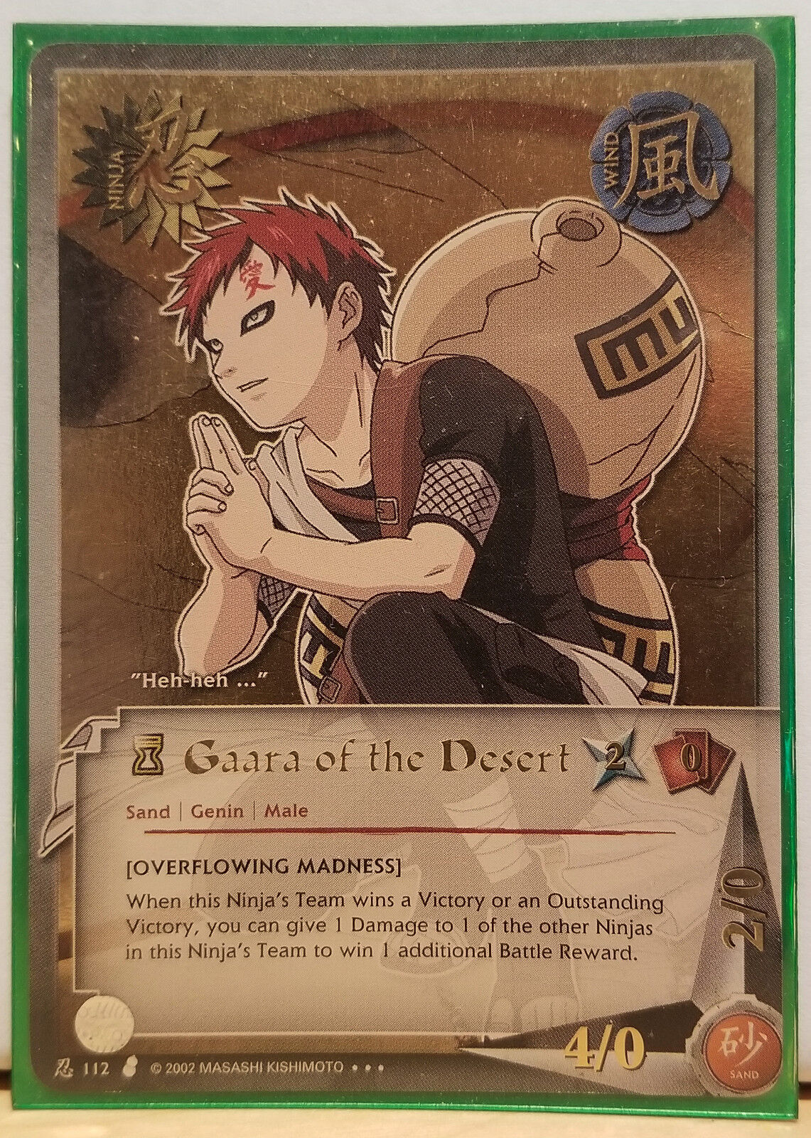 Gaara of the Desert - 818 - NM - 1st Edition - Foil - Naruto CCG