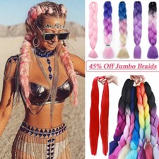 100g Jumbo Hair Extensions Christmas Braiding Hair Box Twist Braids as Human US
