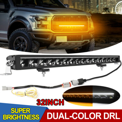 32'' LED Fernscheinwerfer Weiß/Gelb DRL für Raptor L200 E-Mark Offroad Licht 12V