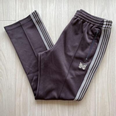 NEEDLES Track Pants Narrow Brown x Beige lines JO345 Size-S Used