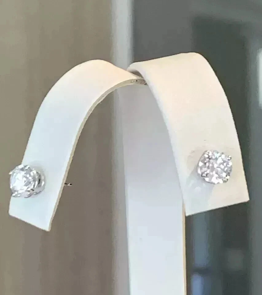 Parafuso traseiro 1 ct T.W. Parafusos de diamante genuínos em ouro branco ou amarelo 14k - Imagem 2 de 3