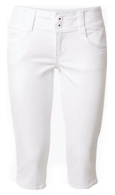 Pepe Jeans bermuda long corsaire jean femme Gen Crop blanc PL800995 denim - Photo 1/4