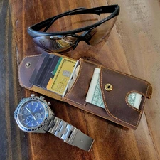 Genuine Full Grain Leather Luxury Rfid Block Card Holder Men's Wallet