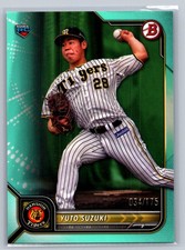 Yuto Suzuki 2022 Bowman NPB Nippon Professional Baseball #100 Rookie Aqua /175