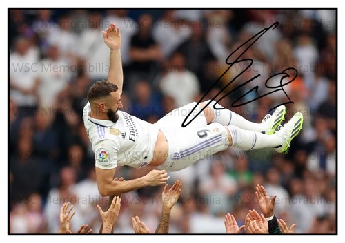 12478. Karim Benzema Signed Pictures (A4 Prints) France Real Madrid Lyon etc.