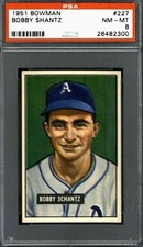 1951 Bowman #227 Bobby Shantz - PSA 8