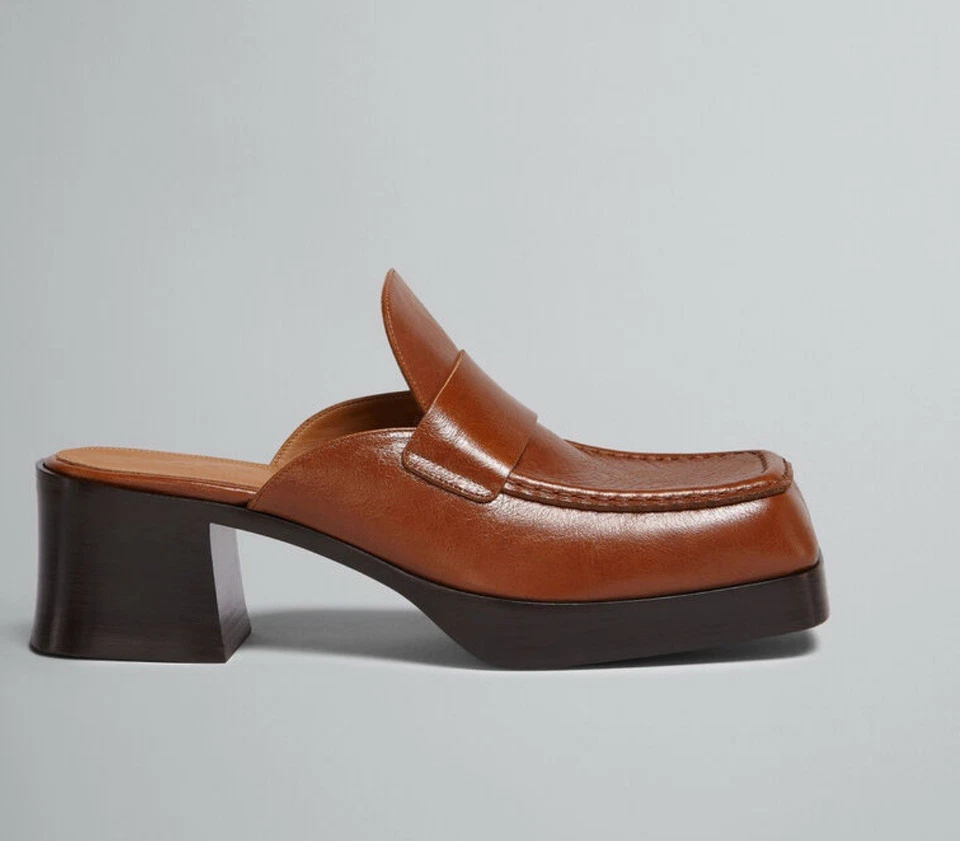 Mula Tacón Cuero Marrón Marni Talla EU 38 Foto 2 de 4