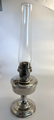 #ad #ad ALADDIN MANTLE LAMP CO. MODEL 12 KEROSENE LAMP Nickel Complete Tested $225.00