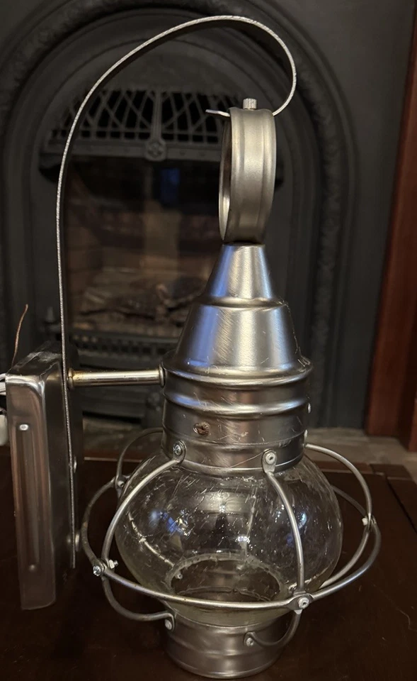 14'' X 8" Onion Lantern Wall Sconce Light Seeded Glass - Brushed Nickel - Image 4 of 4