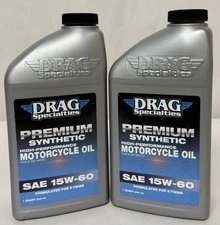 2-QTS Drag Premium Synthetic V-Twin Motorcycle Oil SAE 15W-60 #36010782 #M1761