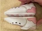 NIKE SWOOSH WHITE MARY JANES BABY CRIB SHOES FLOWERS On SOLES Worn Briefly SZ 2c — photo 2