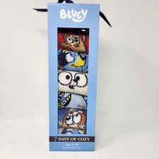 Bluey 7 Days Of Cozy Kids Socks Gift Set S/M Kids Shoe Size 9-2.5