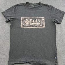 Fjallraven Logo Stamp T-Shirt Mens Medium Gray Fot Tee Cotton