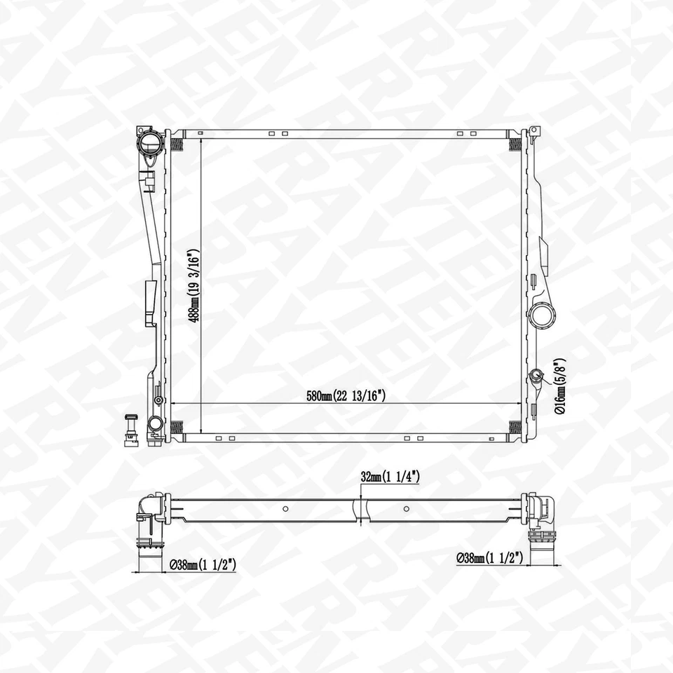 Aluminum Radiator Replacement For 2007 2008 2009 2010 BMW X3 for 13277 radiator Foto 4 de 4