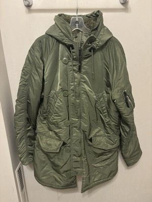 Alpha Industries Parka N-3B Size M Extreme Cold Weather Fur Hood Jacket Military