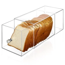 Clear Bread Box Acrylic Bread Storage Container Display for Homemade Storage ...