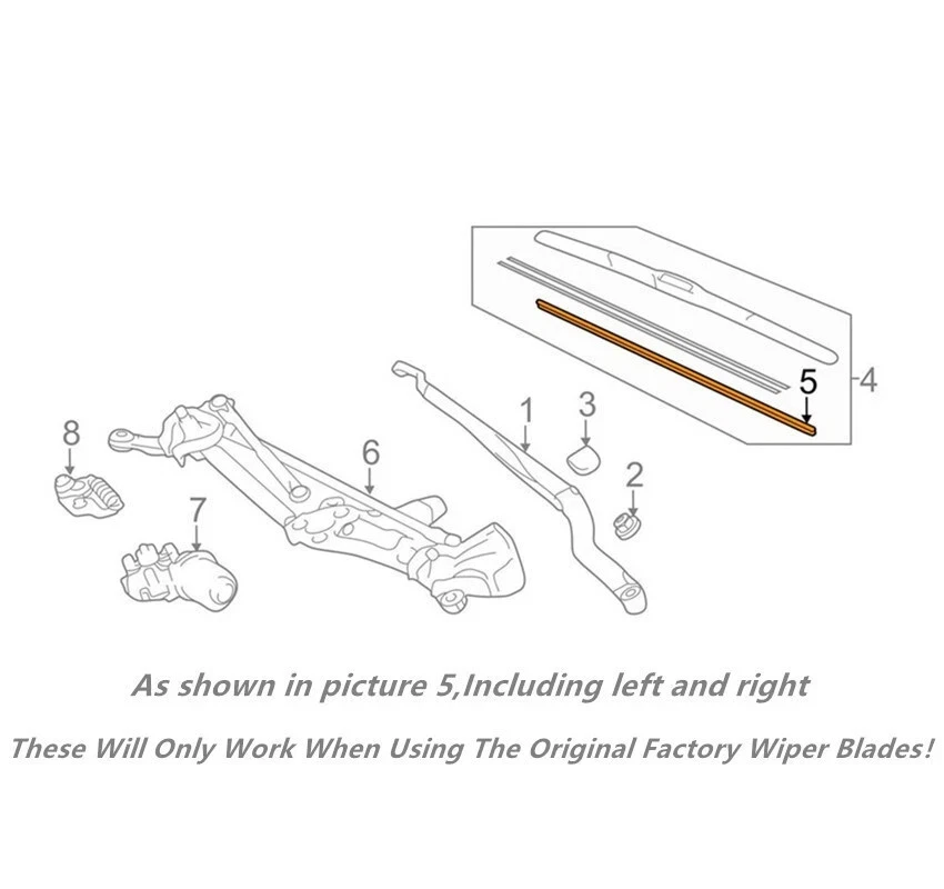 Par genuino de insertos de goma limpiaparabrisas delantero para Mazda 3/3 Sport 2014-2018 Foto 3 de 3
