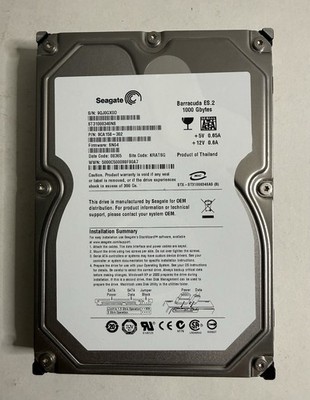 Seagate Barracuda 1TB 3Gb/s SATA 7200 RPM 3.5'' HDD | ST31000340NS - TESTED