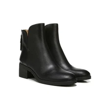Zelma Black Leather Franco Sarto Ankle Boots