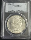 1884-CC Morgan Silver Dollar $1 - PCGS MS64-  Great Surfaces-Gem