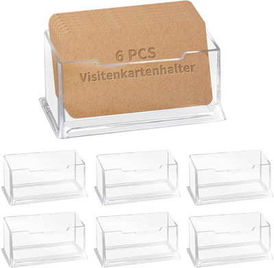 Alethron Visitenkartenhalter, 6 Stück Visitenkartenständer Acryl Business Card H