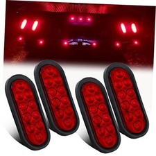Partswcgg 4Pcs 6 Inch Oval LED Trailer Tail Lights 10 Diodes, Red Trailer