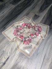 Vintage Christian Dior Pink Floral Cotton Han...