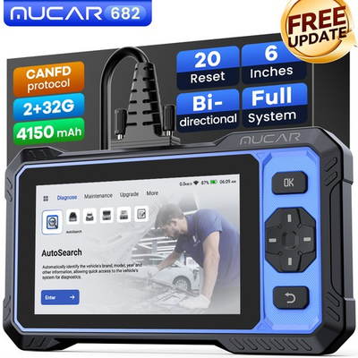 #ad MUCAR 682 All System AI Diagnostic Tool OBD2 Scanner CANFD amp; FCA autoauth NEW $198.98