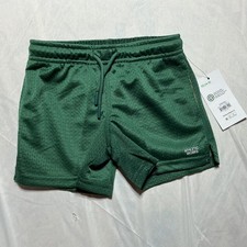 Athletic Works Mesh Shorts Boys Sz XS 4-5 Green Pull on Drawstring 2 pockets NEW