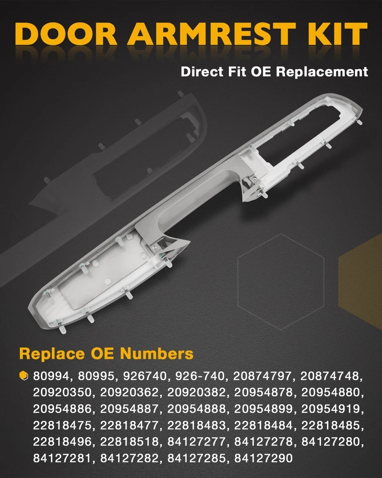 Driver Armrest Repair Kit Fit 10-14 Chevy Silverado GMC Sierra 1500 2500 3500 HD - Image 2 of 4