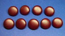 9 BURGUNDY MAROON Genuine leather covered buttons , Metal Loop Made in USA