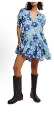 NWT 148 Free People Moon Chaser Tiered Shift Minidress M