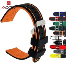 20mm 22mm 24mm 26mm Watch Strap Band Premium Silicone Rubber Sport Dual Colour