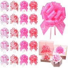 20 Pcs Pull Bow For Gift Wrapping Baskets 6 Inch Red Pink Heart Bows
