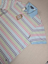 Cremieux Classics Mens Size XL Multicolor Striped Polo Shirt Cotton Soft