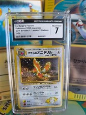 Pokemon Card Card Lt Surge's Fearow Ibitak Gym Heroes Japanese Holo CGC 7 Swirl
