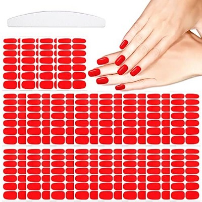  20 Sheets 280 Pcs Red Nail Polish Stickers for Nails Gel Style1 Solid Red