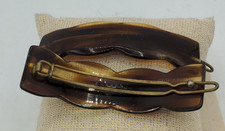 Vtg Retro Hair Barrettes Faux Tortoise Shell Made In France