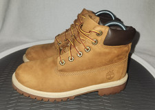 Timberland Boys Size 3 Classic 6 Inch Waterproof Dark Wheat Nubuck Ankle Boots