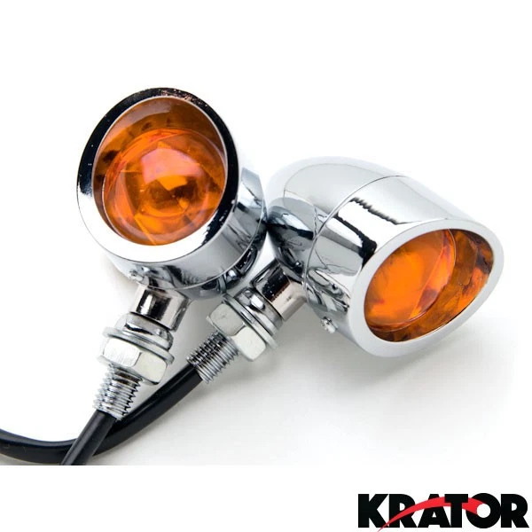 2 шт хромированных янтарных указателя поворота для Harley Davidson Softail Fat Boy FLSTF - Изображение 2 из 4