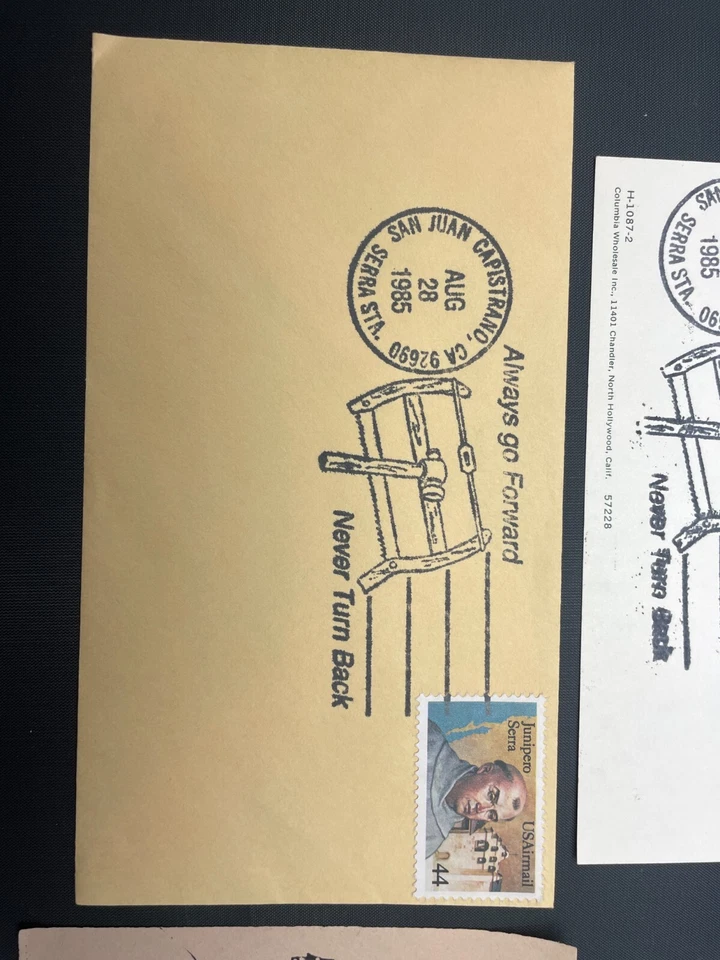 1985 44c US Stamp Junipero Serra Lot First Day Postcard Envelope Capistrano MNH - Image 3 of 4