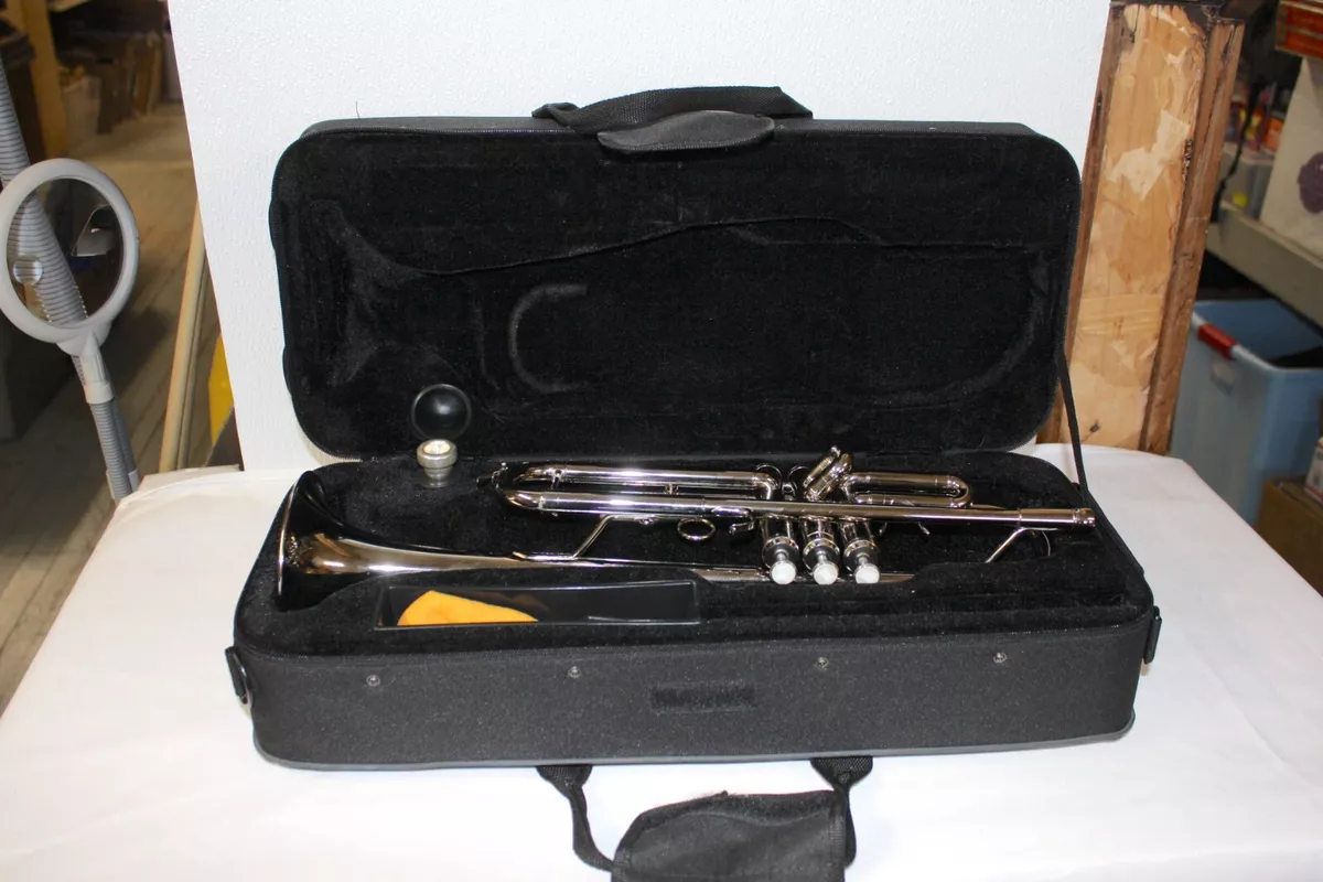 Hawk WD-T312 Bb Trumpet with Case and Mouthpiece, Nickel Plated