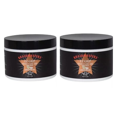 2xBraid Masters Ez Grip Braid und Loc Gel Zitronengras mit Apfelessig 8oz