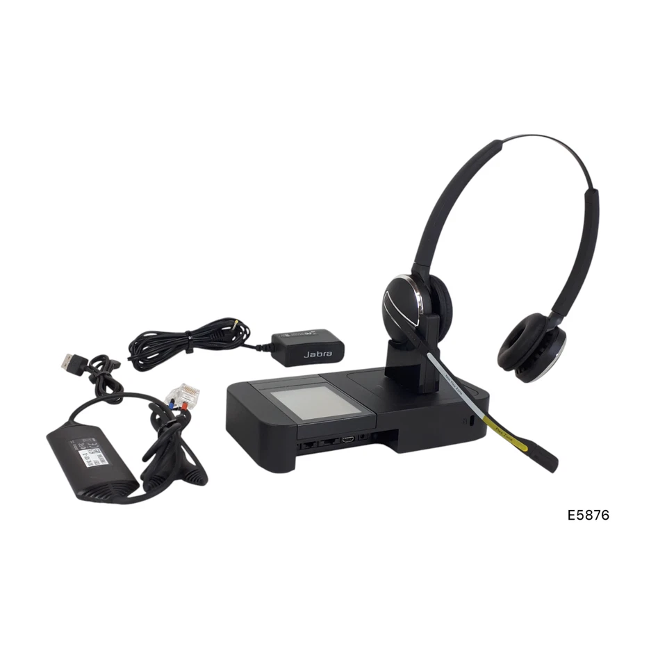 Jabra Pro 9470 Duo Wireless Headset TouchScreen Base & Accessories Lot(5) E5876 Foto 2 de 4