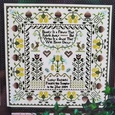 Hillside Samplings Virtue Sampler Floral Borders Motifs Cross Stitch Chart HS-65