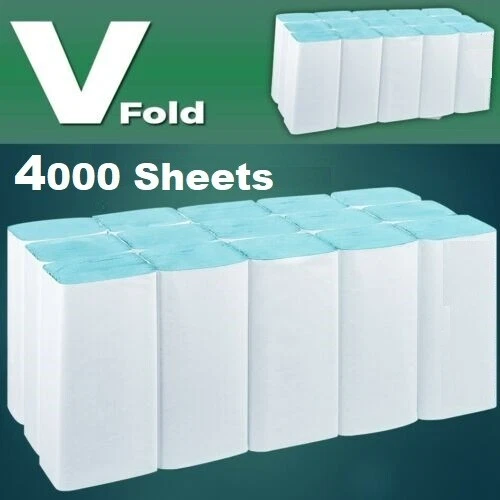 ONETOUCH 4000 Blue Paper Hand Towels V fold tissues InterFold Premium Quality Single Ply