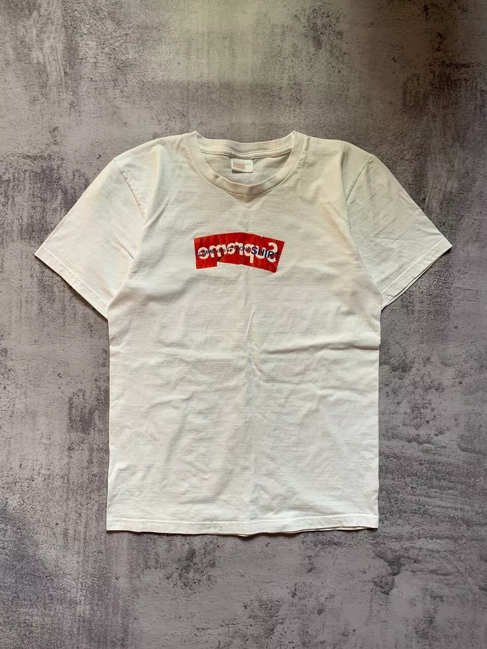Supreme Comme Des Garcons CDG Chemise Boîte Logo Tee Blanc Taille XL