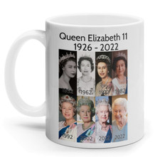 HM Queen Elizabeth II Memorial 1926-2022 Ceramic Mug, memorabilia souvenir R.I.P