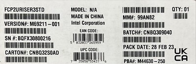 Intel FCP2URISER3STD 2U 3Slots Riser3 Riser card for Riser Slot #3 only OPEN BOX