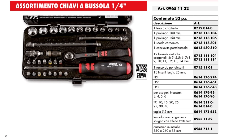 Chiavi a Bussola 1/4 a Cricchetto Professionali Set 33pz - WÜRTH 096511 32 - Immagine 3 di 4